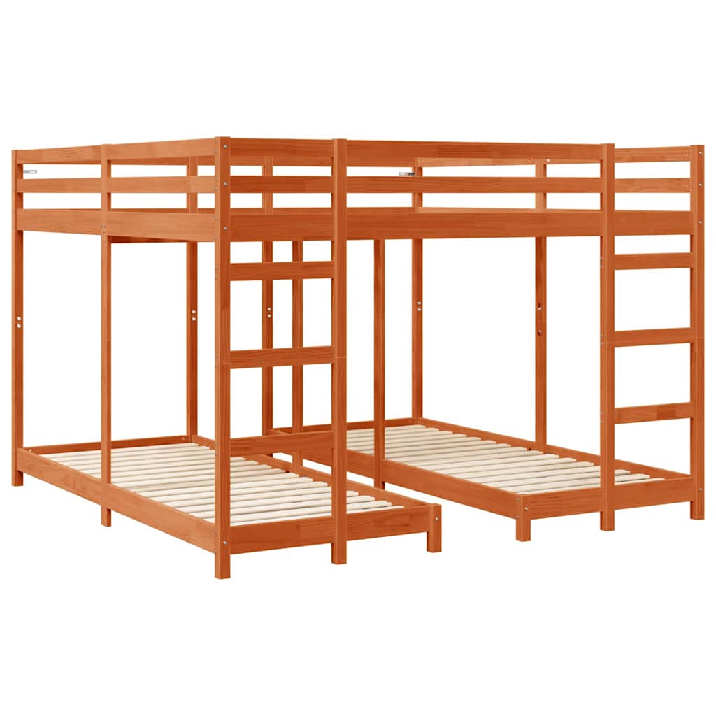 Struttura letto a castello triplo Marrone cerato 200 x 200 cm | homemem39