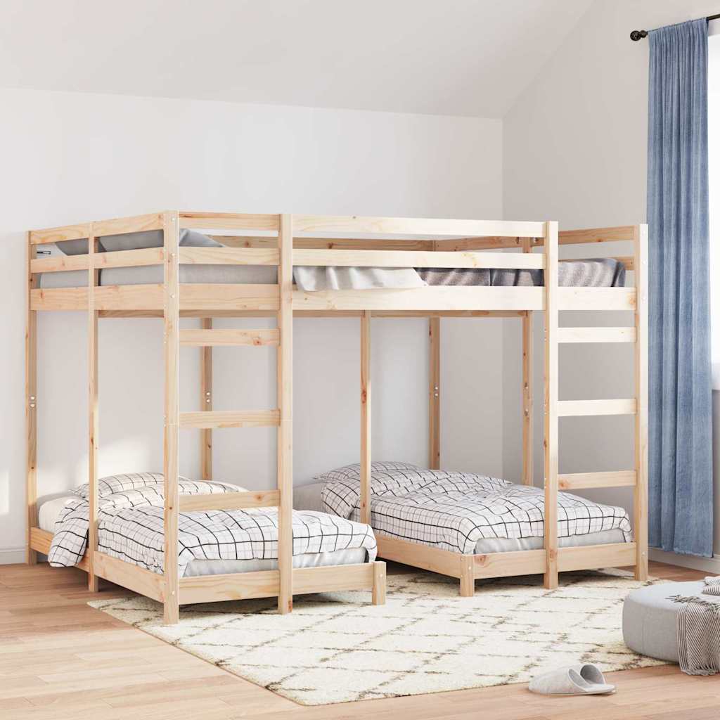 Struttura letto a castello triplo Marrone 160 x 200 cm | homemem39