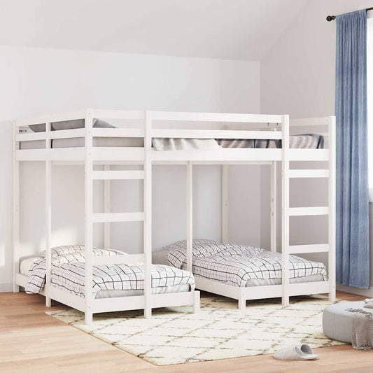 Struttura letto a castello triplo Bianco 160 x 200 cm