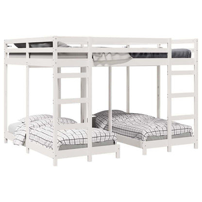 Struttura letto a castello triplo Bianco 160 x 200 cm