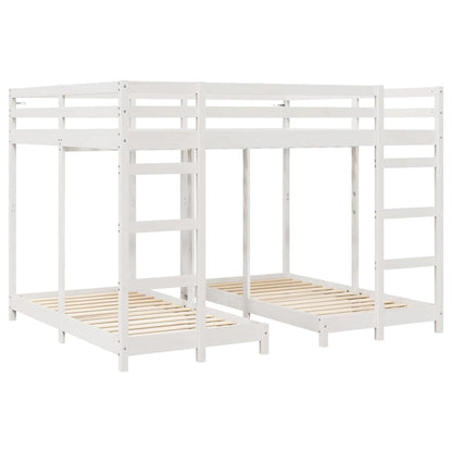 Struttura letto a castello triplo Bianco 160 x 200 cm