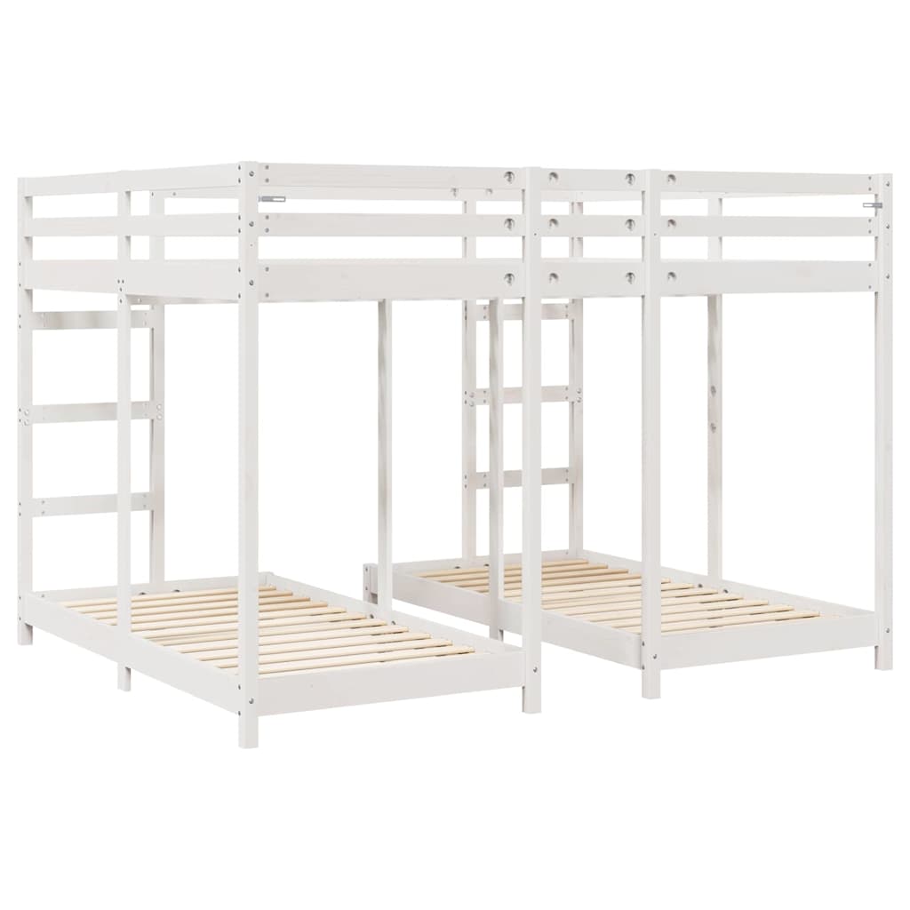 Struttura letto a castello triplo Bianco 160 x 200 cm | homemem39