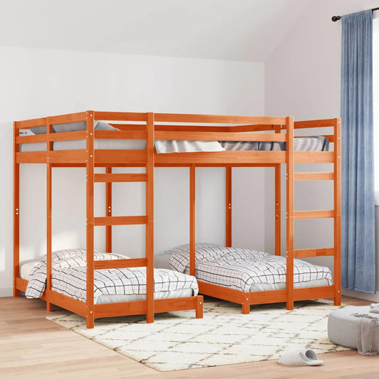 Struttura letto a castello triplo Cera marrone 160 x 200 cm | homemem39