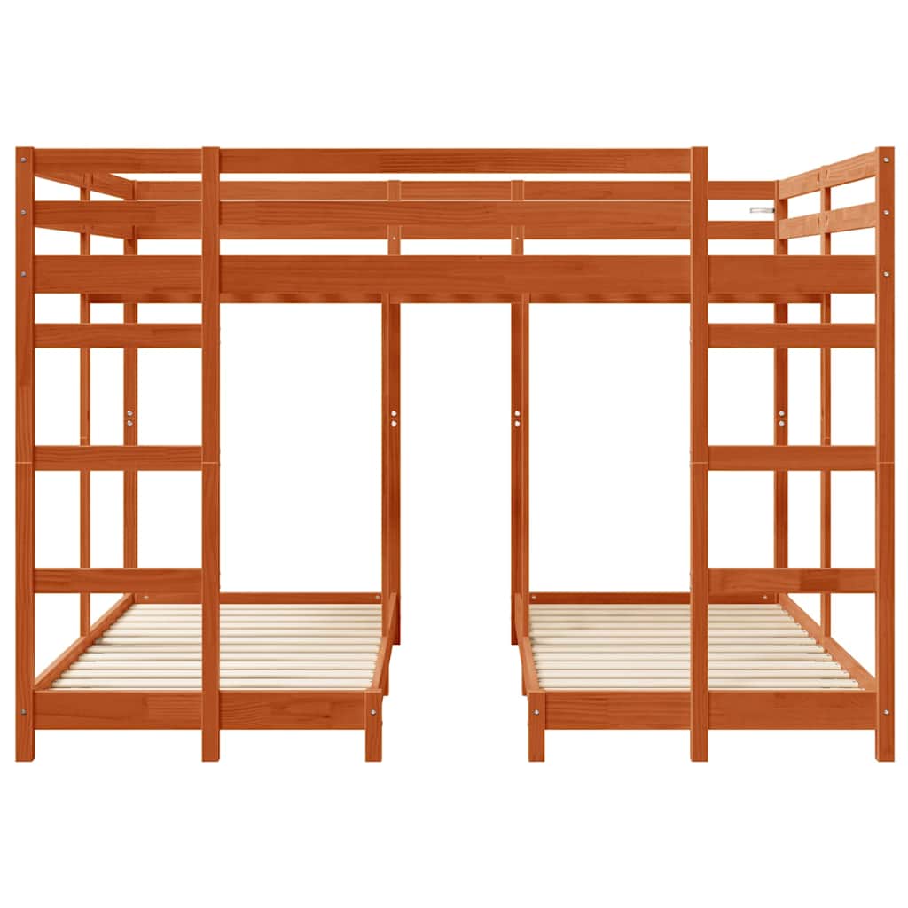 Struttura letto a castello triplo Cera marrone 160 x 200 cm | homemem39