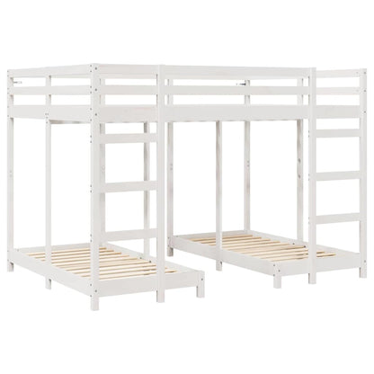 Struttura letto a castello triplo Bianco 140 x 200 cm | homemem39