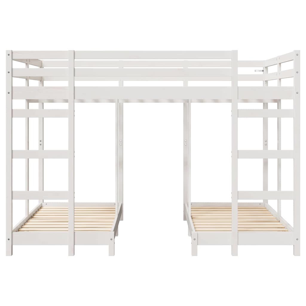 Struttura letto a castello triplo Bianco 140 x 200 cm | homemem39