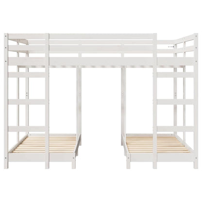 Struttura letto a castello triplo Bianco 140 x 200 cm | homemem39