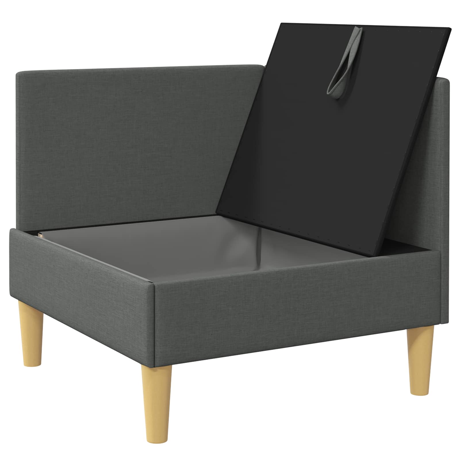 Divano ad Angolo con Storage Grigio Scuro Tessuto | homemem39