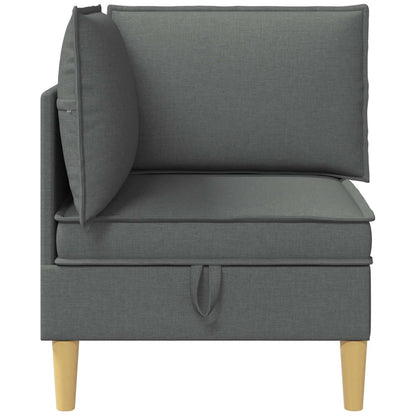 Divano ad Angolo con Storage Grigio Scuro Tessuto | homemem39