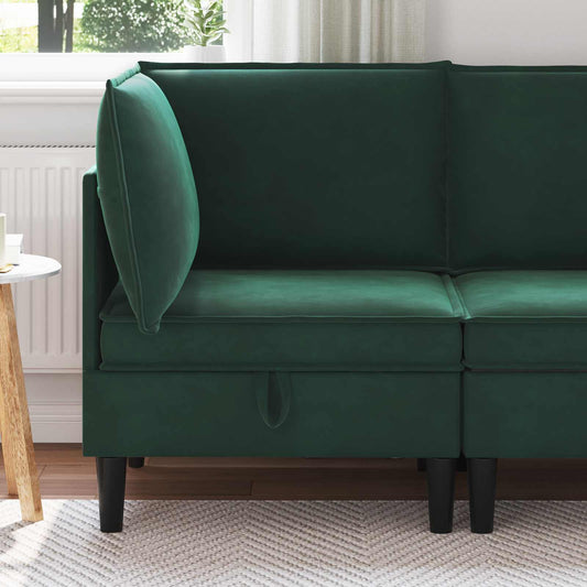 Divano con Stoccaggio Verde Scuro Velluto | homemem39
