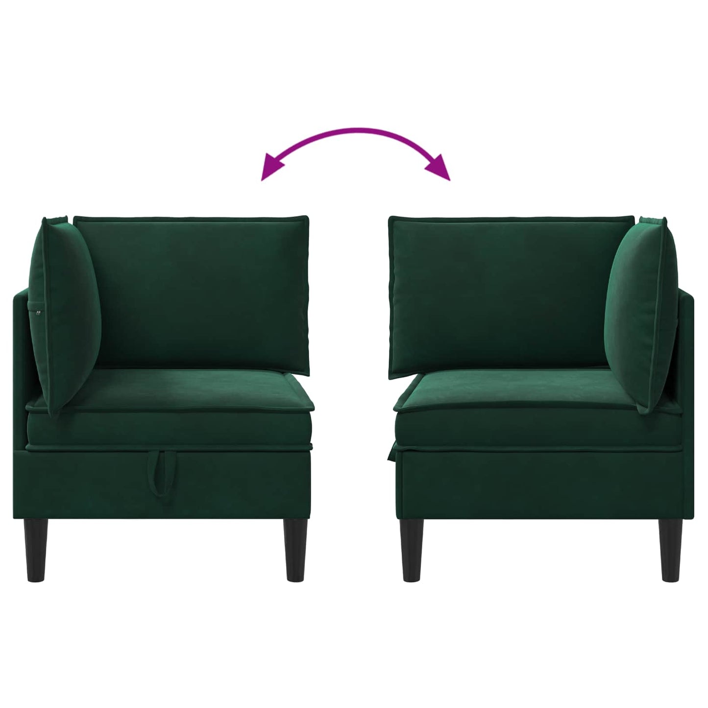 Divano con Stoccaggio Verde Scuro Velluto | homemem39