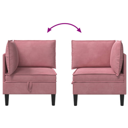 Divano con Stoccaggio Rosa Velluto | homemem39