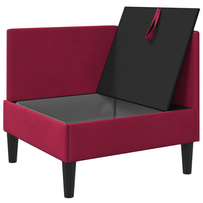 Divano con Stoccaggio Rosso Vino Velluto