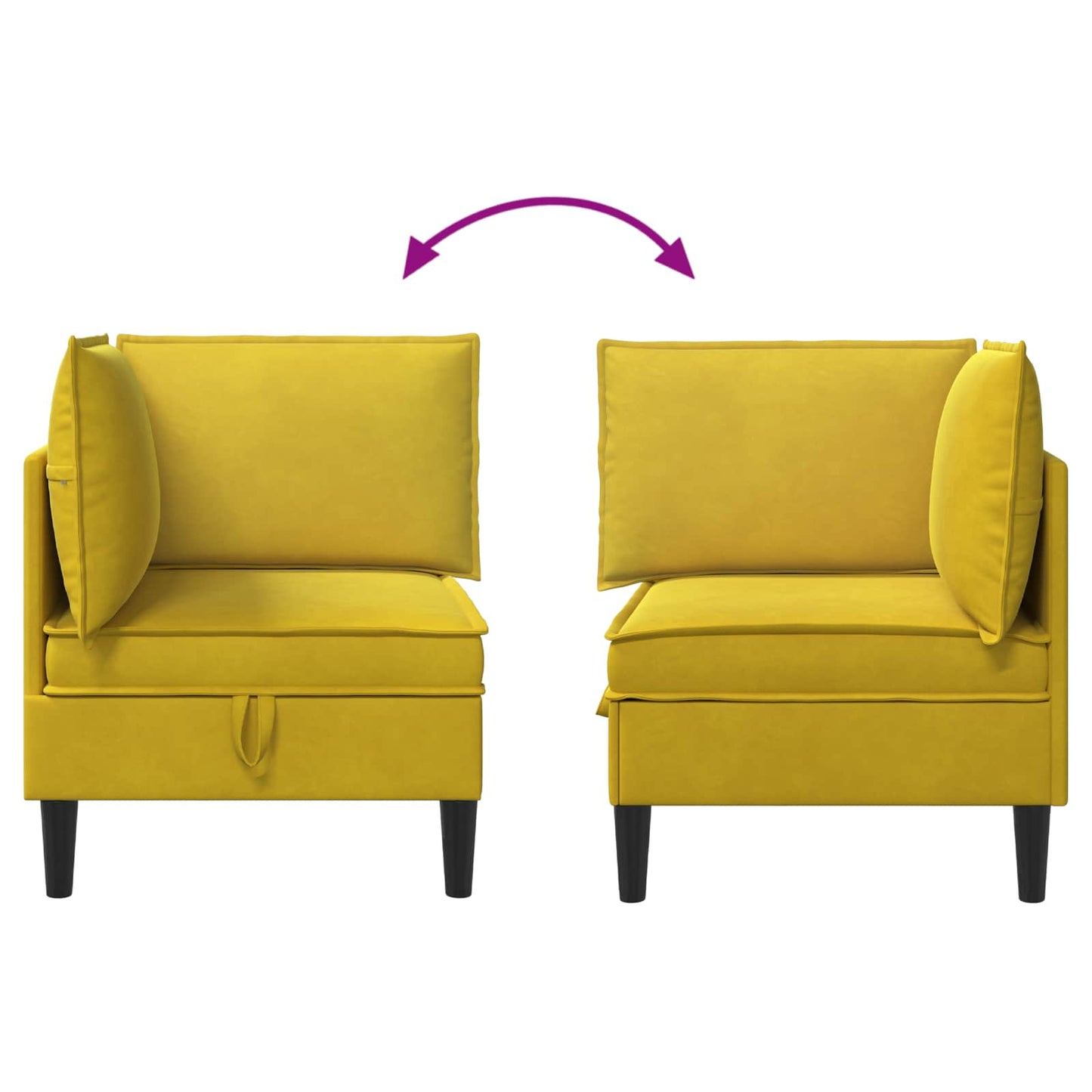 Divano con Stoccaggio Giallo Velluto | homemem39