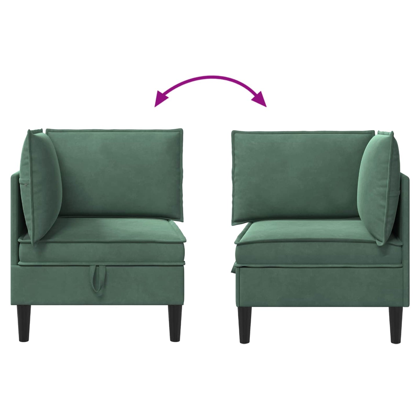 Divano con Stoccaggio Verde Mare Velluto | homemem39