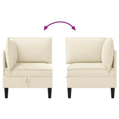 Divano Angolare con Storage Crema Velluto | homemem39