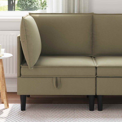 Divano Angolare con Storage Cachi Velluto