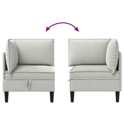 Divano Angolare con Storage Grigio chiaro Velluto