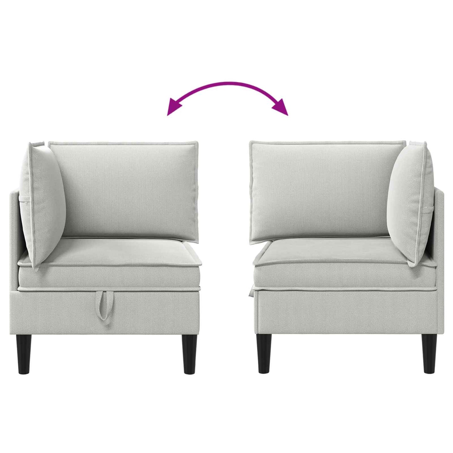 Divano Angolare con Storage Grigio chiaro Velluto | homemem39