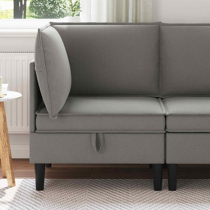 Divano Angolare con Storage Grigio scuro Velluto