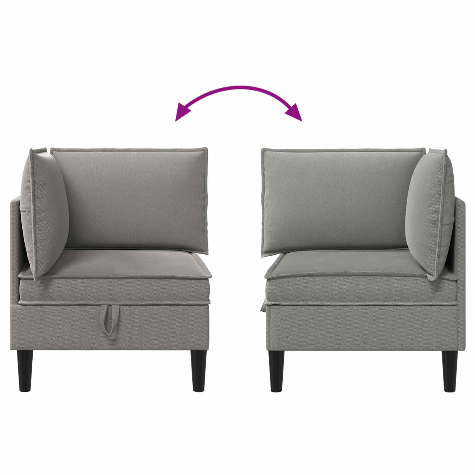 Divano Angolare con Storage Grigio scuro Velluto | homemem39