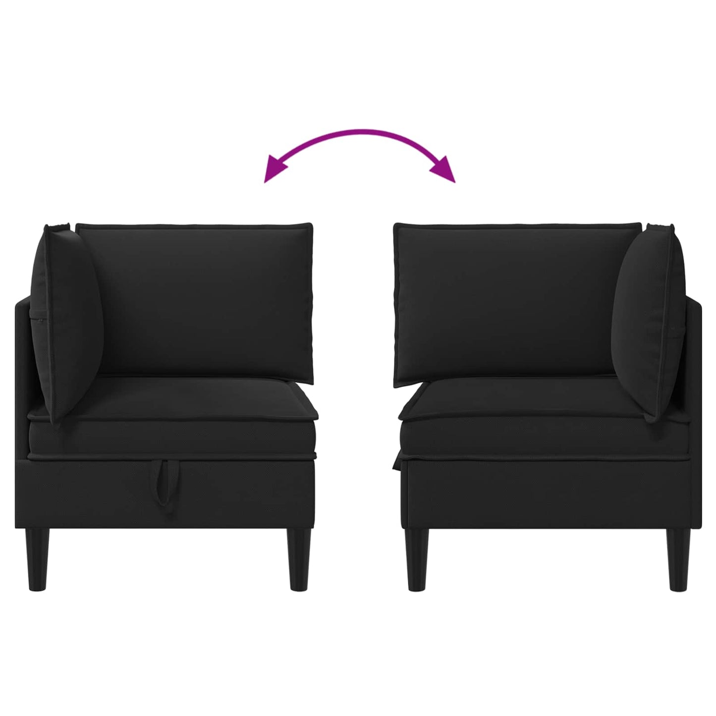 Divano Angolare con Storage Nero Velluto | homemem39