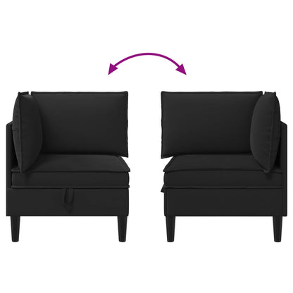 Divano Angolare con Storage Nero Velluto | homemem39