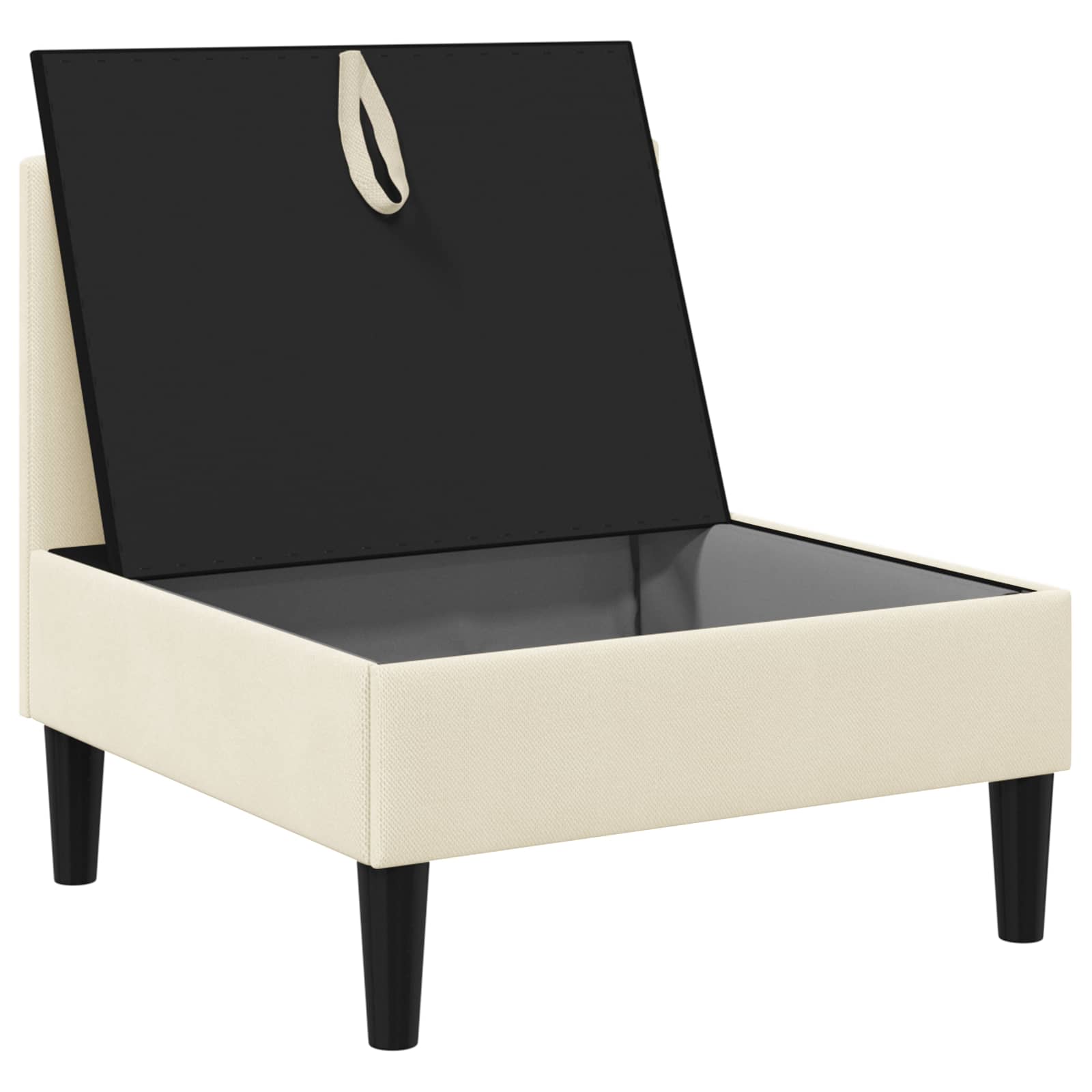 Divano Medio con Storage Crema Velluto | homemem39