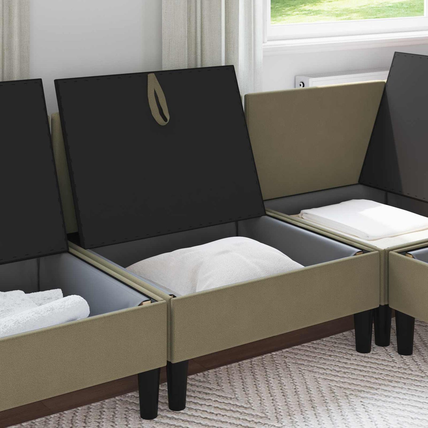 Divano Medio con Storage Cachi Velluto | homemem39