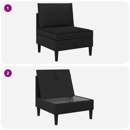 Divano Medio con Storage Nero Velluto