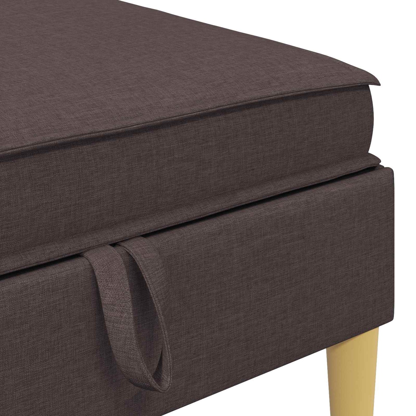 Pouf con Storage Marrone Scuro Tessuto | homemem39