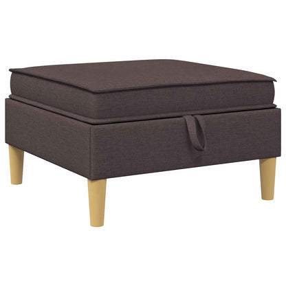 Pouf con Storage Marrone Scuro Tessuto | homemem39
