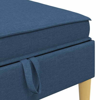 Pouf con Storage Blu Tessuto | homemem39