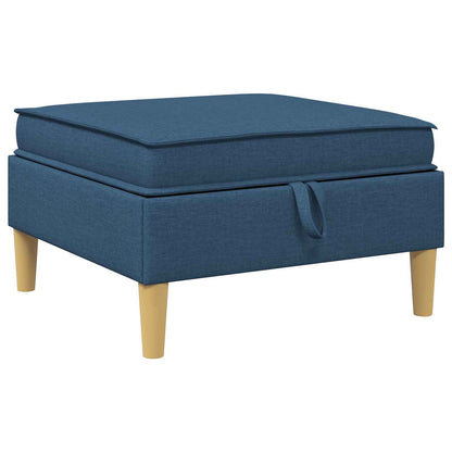 Pouf con Storage Blu Tessuto | homemem39