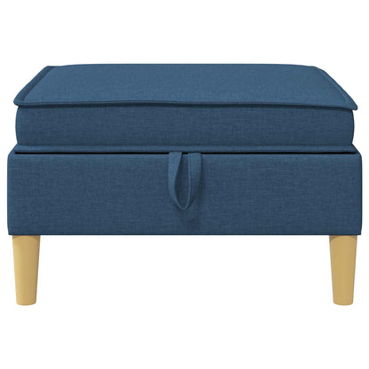 Pouf con Storage Blu Tessuto | homemem39