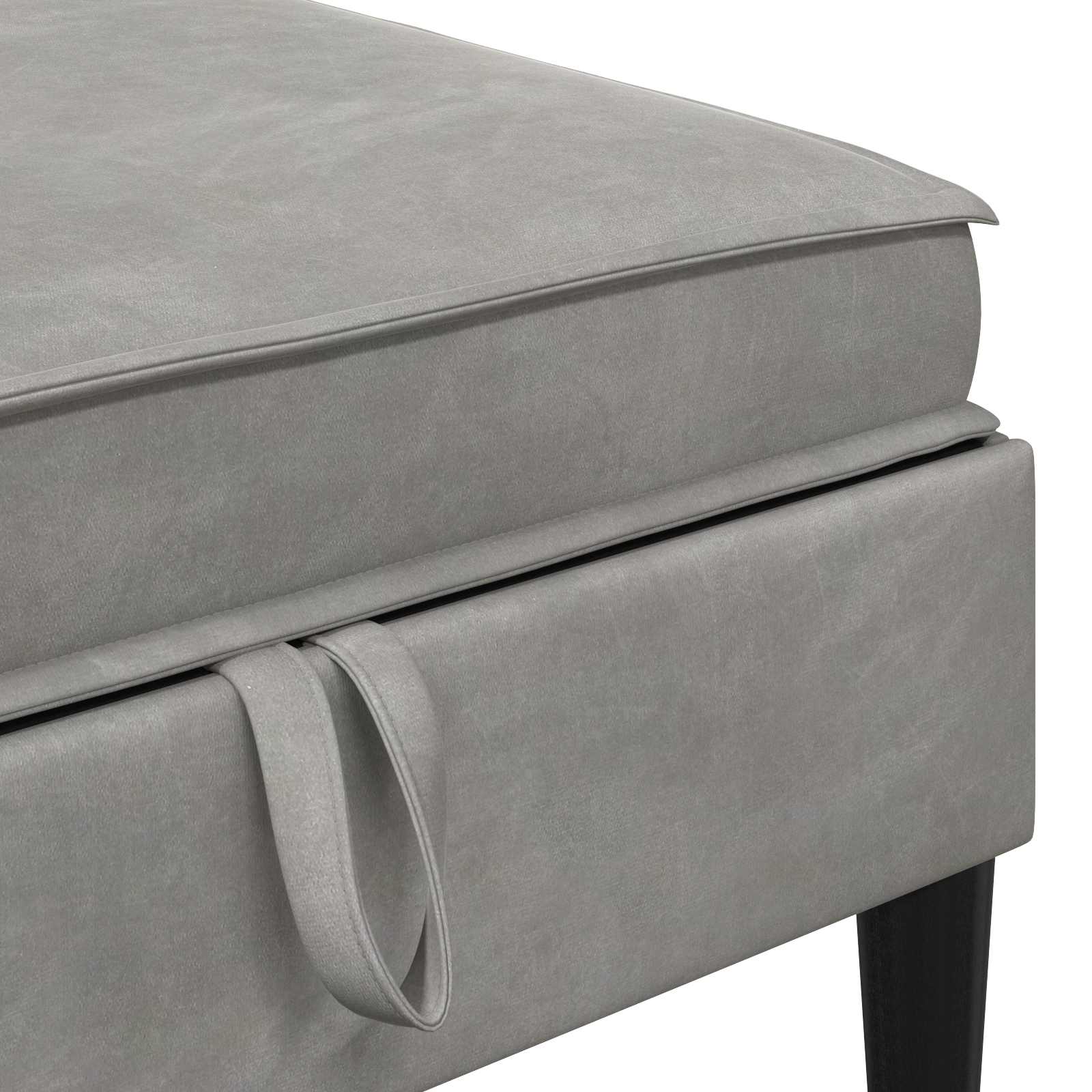 Pouf con Storage Grigio Chiaro Velluto | homemem39