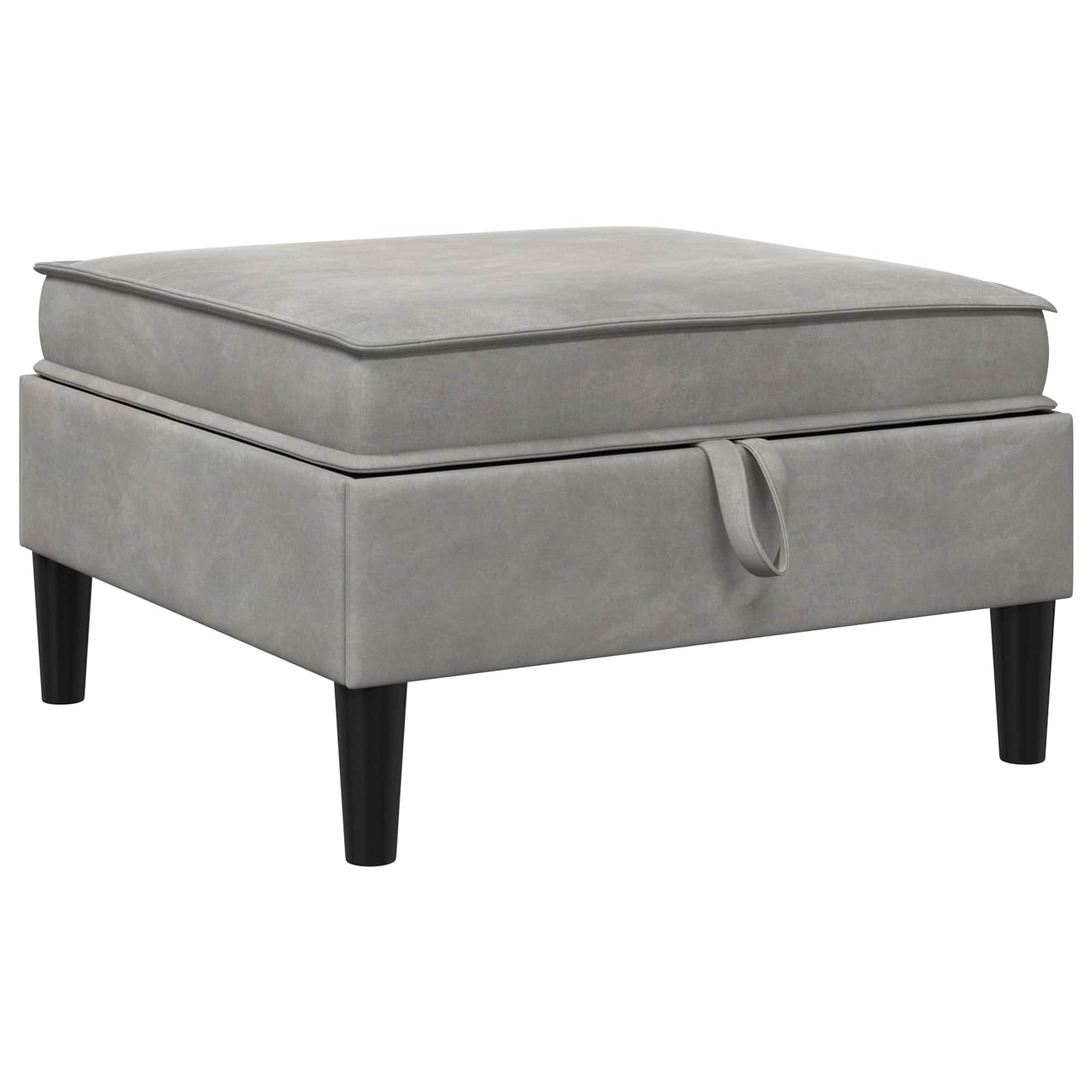 Pouf con Storage Grigio Chiaro Velluto | homemem39