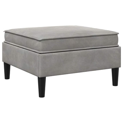 Pouf con Storage Grigio Chiaro Velluto | homemem39