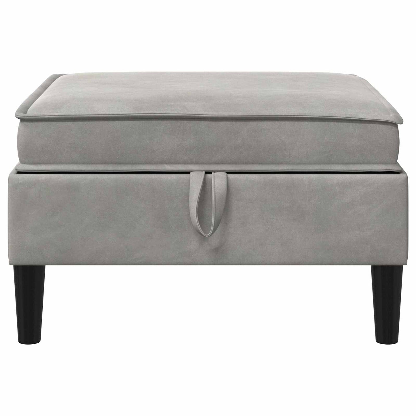 Pouf con Storage Grigio Chiaro Velluto | homemem39