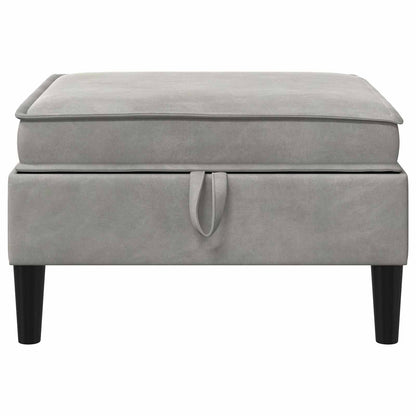 Pouf con Storage Grigio Chiaro Velluto | homemem39