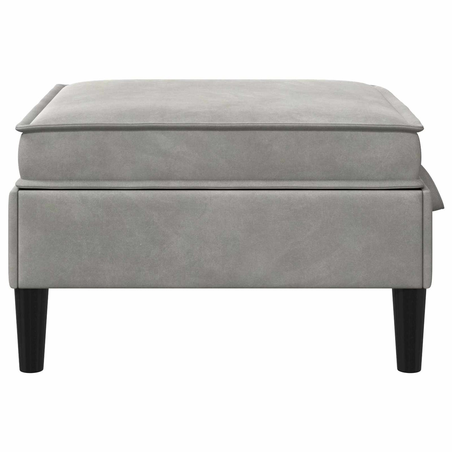 Pouf con Storage Grigio Chiaro Velluto