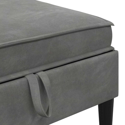 Pouf con Storage Grigio Scuro Velluto