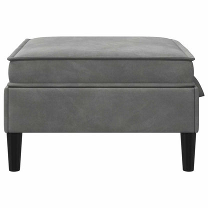 Pouf con Storage Grigio Scuro Velluto