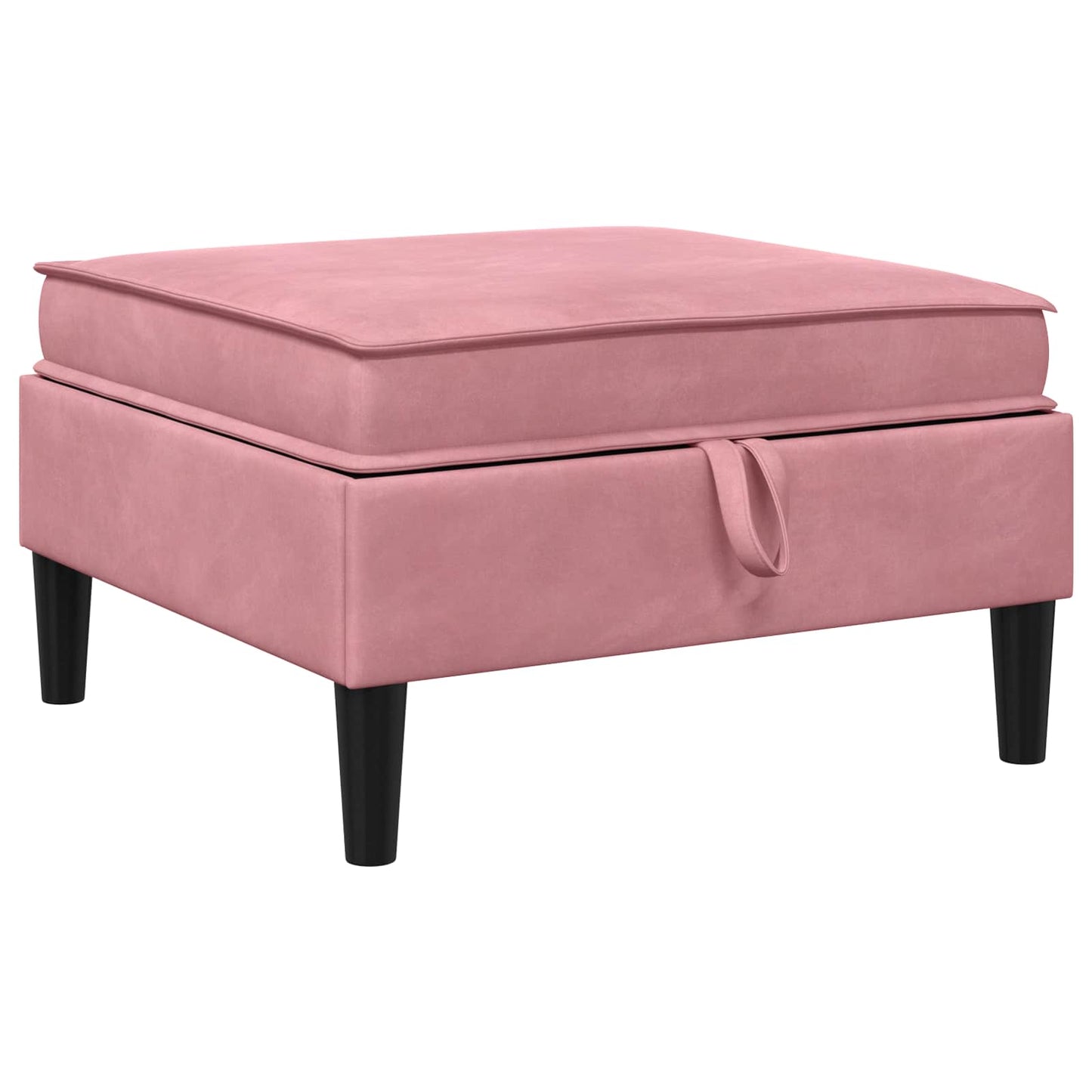 Pouf con Storage Rosa Velluto | homemem39