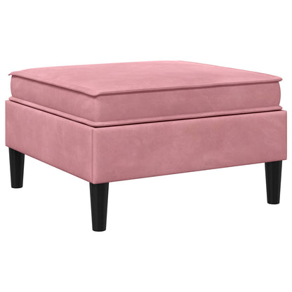 Pouf con Storage Rosa Velluto | homemem39