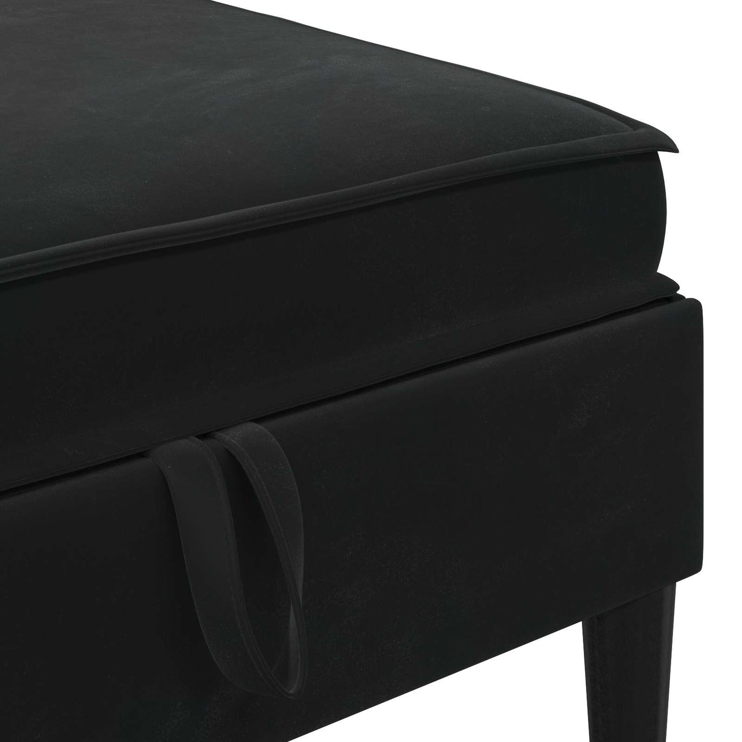 Pouf con Storage Nero Velluto | homemem39