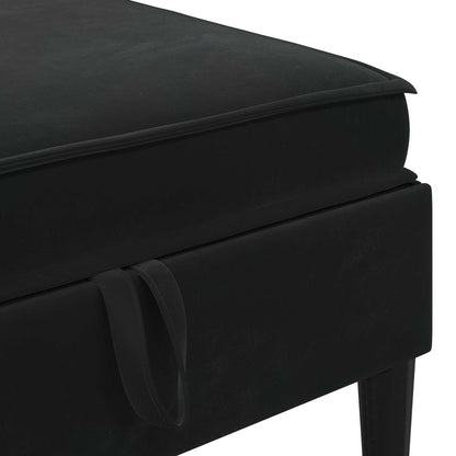 Pouf con Storage Nero Velluto | homemem39