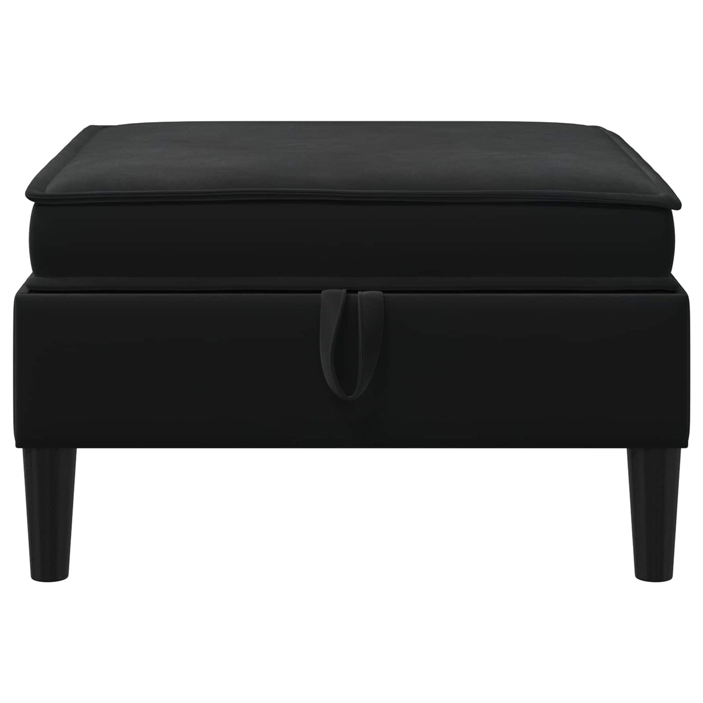 Pouf con Storage Nero Velluto | homemem39