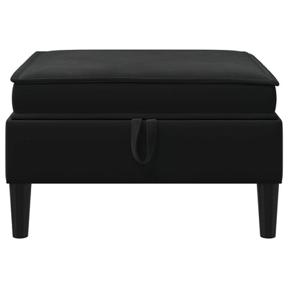 Pouf con Storage Nero Velluto | homemem39