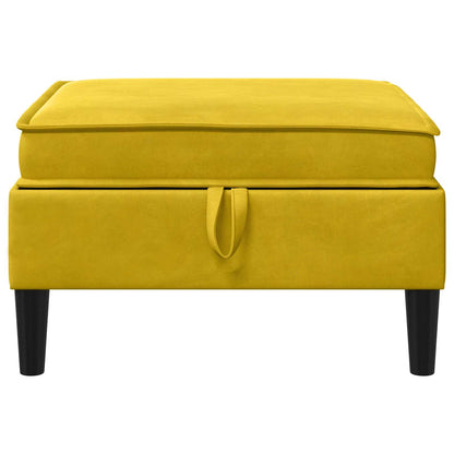 Pouf con Storage Giallo Velluto